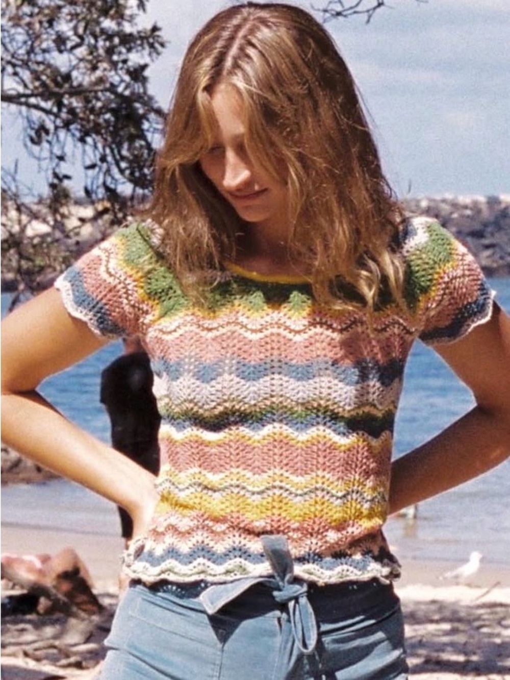 Golden Brown the Label Ziggy top in Kaleidoscope XS